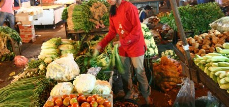 Salah satu kondisi pasar tradisional di Indonesia.