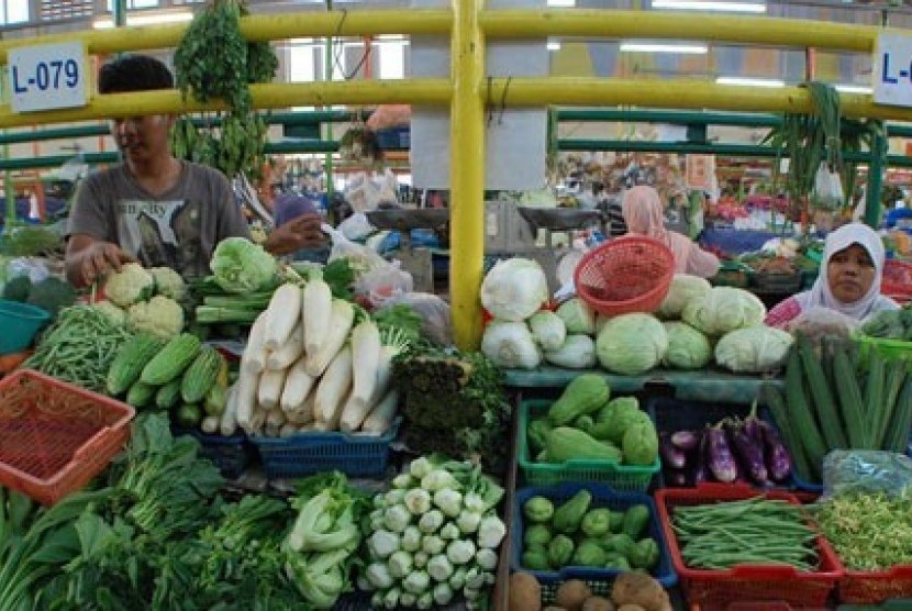 Salah satu lapak pedagang Pasar Pelita, Sukabumi