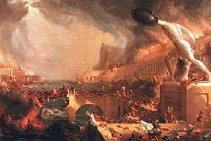 Salah satu lukisan yang menggambarkan Kota Roma dibakar Kaisar Nero 