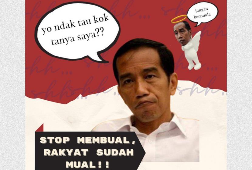 Salah satu meme buatan Badan Eksekutif Mahasiswa Universitas Indonesia (BEM UI) kepada Presiden Jokowi.