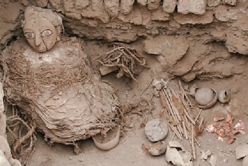 Salah satu mumi yang ditemukan di Lima, Peru