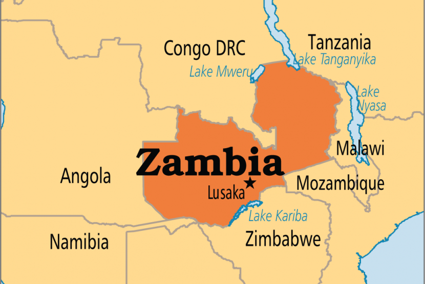 Salah satu negara yang tidak berbatasan dengan laut, Zambia.