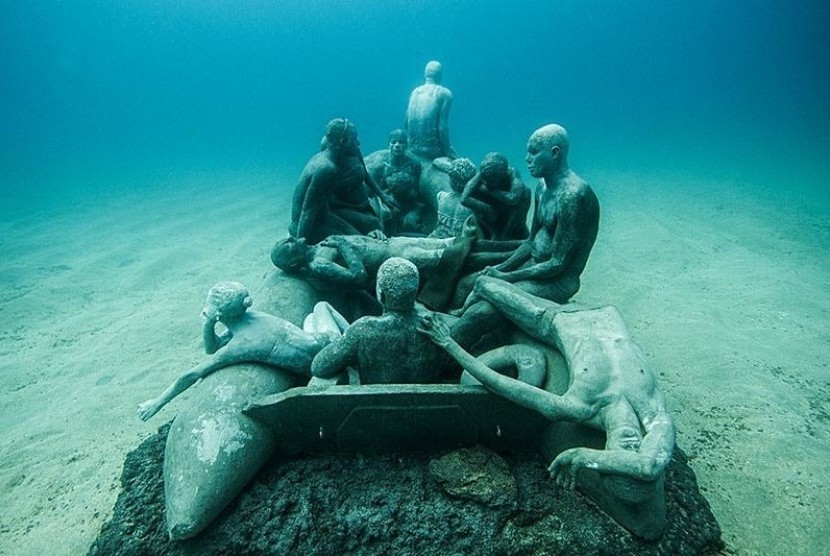 Underwater museum at Canary Islands, Spain.