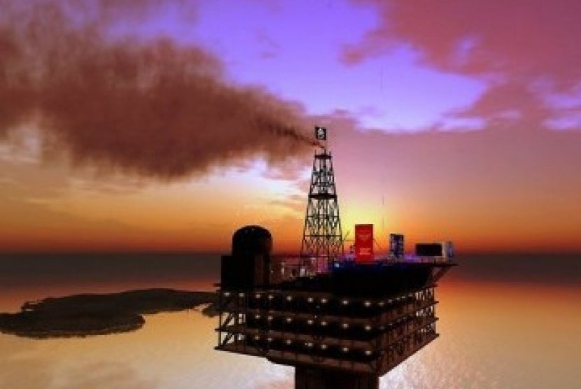 Salah satu pengeboran minyak milik Saudi Aramco.