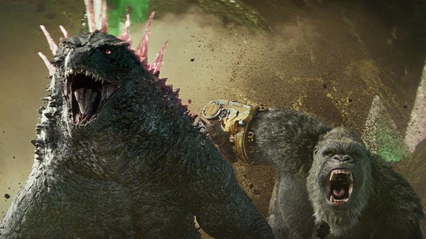 Salah satu potongan adegan di trailer film Godzilla x Kong. Sang sutradara mengungkap bocoran mengenai lengan canggih Kong.