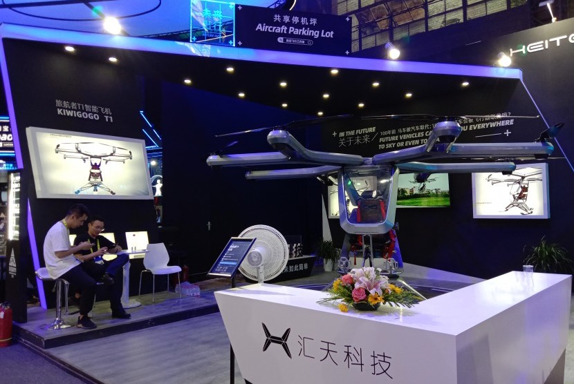Salah satu produk kreatif berupa angkutan udara yang dipamerkan di Taobao Maker Festival di Hangzhou, China. Festival akan dibuka mulai 12 September 2019.