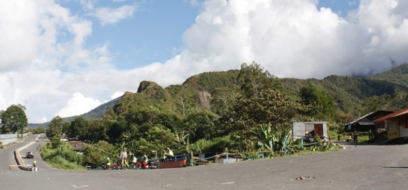 Salah satu sudut kota Distrik Mulia, Puncak Jaya, Papua.