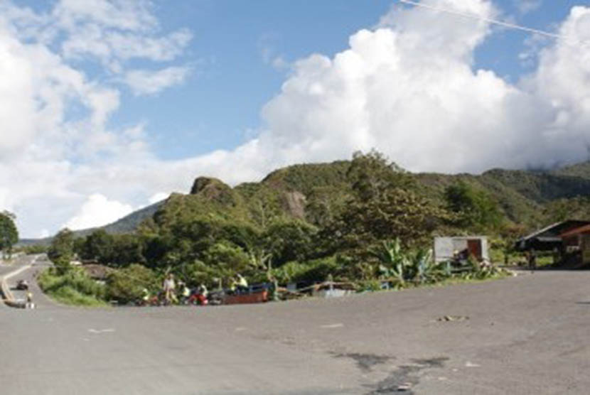 Salah satu sudut kota Distrik Mulia, Puncak Jaya, Papua.