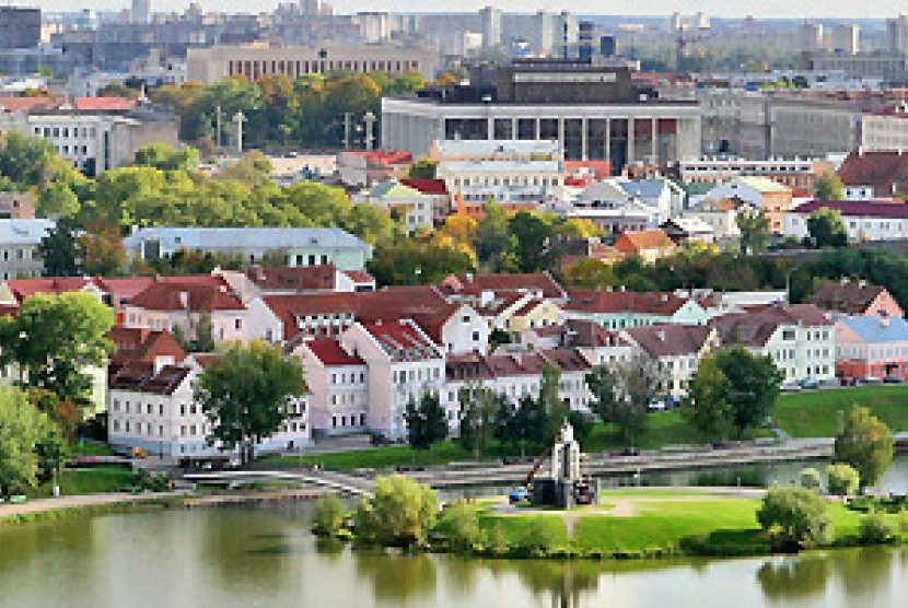 Salah satu sudut kota Minsk yang merupakan ibu kota Belarusia