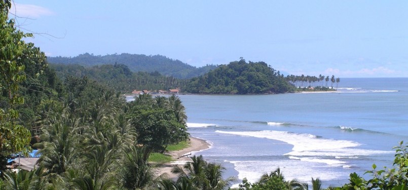 Salah satu sudut pantai Krui, di Provinsi Lampung.