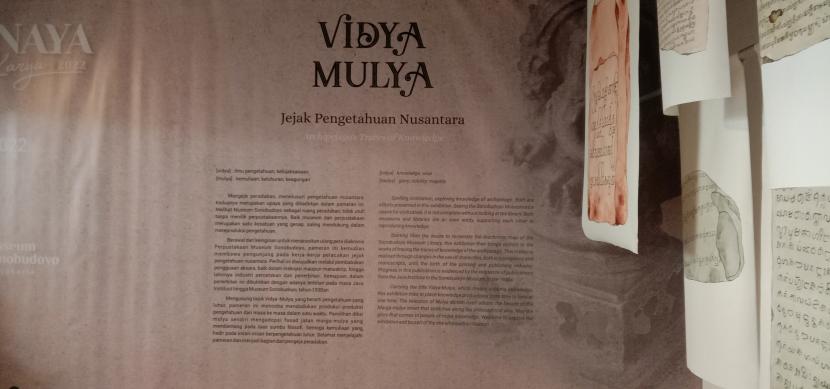 Salah satu sudut pemandangan Pameran Vidya Mulya: Jejak Pengetahuan Nusantara di Museum Sonobudoyo, Kamis (29/9/2022).