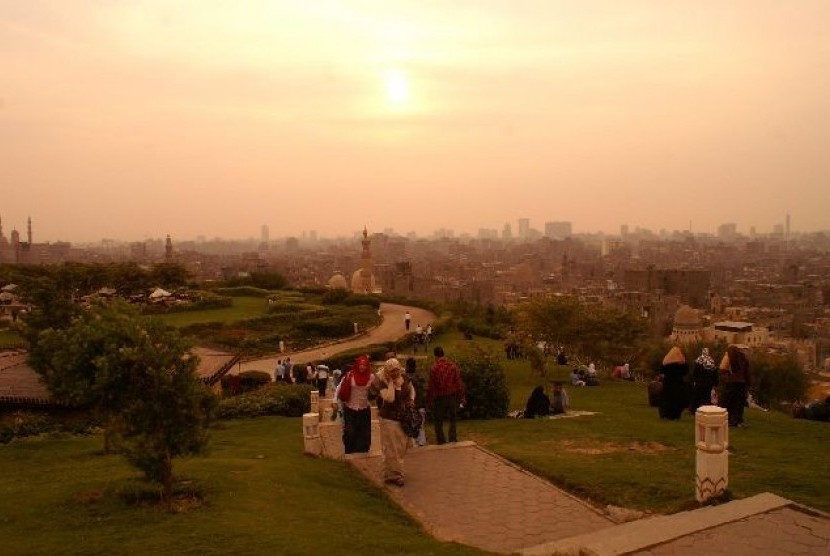 Salah satu sudut Taman al-Azhar di Kota Kairo, Mesir.