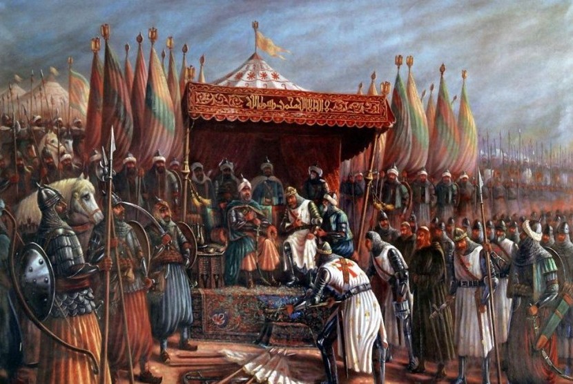 Nabi Daud mengenalkan besi sebagai senjata perang. Tampak ilustrasi Salahudin Al Ayubi terkenal sebagai panglima perang hebat. Senjata dari besi menjadi alat perang di zaman era berikutnya.