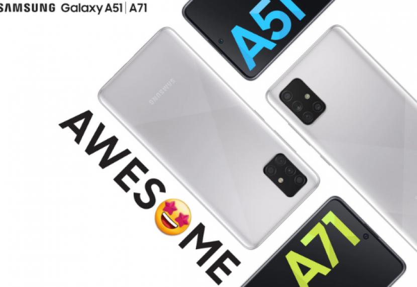Samsung menyegarkan tampilan Galaxy A51 dan A71 dengan warna Haze Crush Silver.