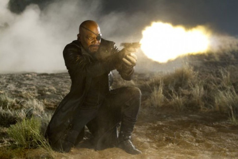 Samuel L Jackson dalam salah satu adegan film The Avengers