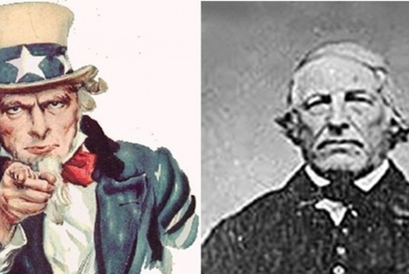 Samuel Wilson (kiri) menjadi asal mula penyebutan Paman Sam untuk AS. Penggambaran Uncle Sam (kiri).