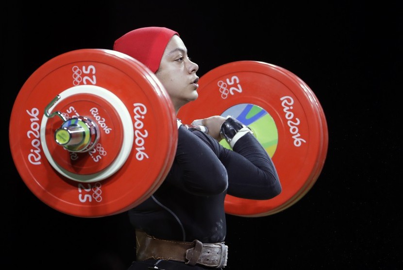 Sara Ahmed, atlet angkat berat Mesir.