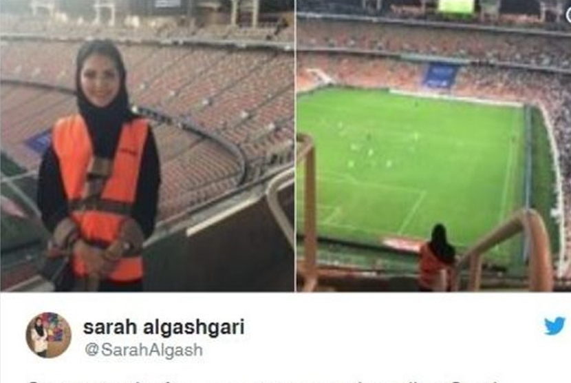 Sarah Alkashgari, Perempuan Saudi Pertama Bekerja di Stadion Sepak Bola.  