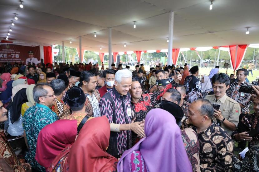 Sarasehan kebangsaan menjelang HUT Kemerdekaan RI ke-78 di Halaman Kantor Sekretariat Daerah Kabupaten Magelang, Jateng, Selasa (15/8/2023).