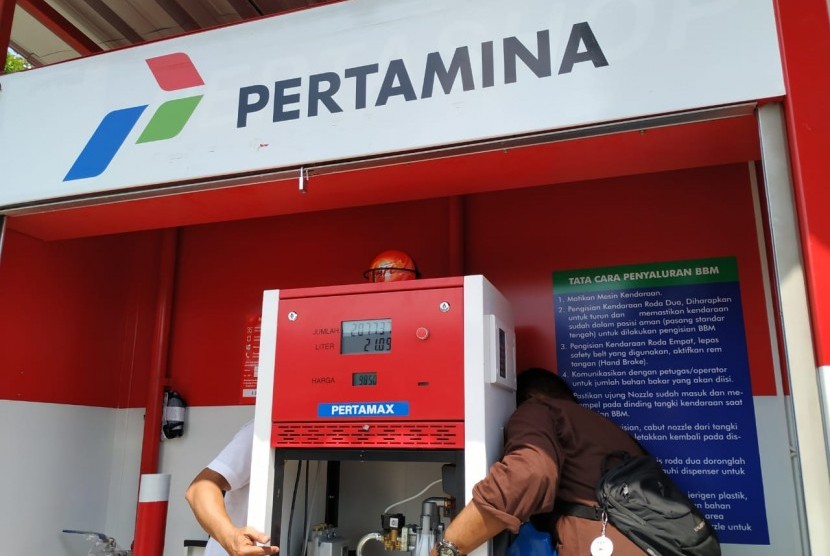 Satu dari dua SPBU Modular Pertamina (ilustrasi). PT Pertamina mendirikan SPBU modular di Universitas Riau.