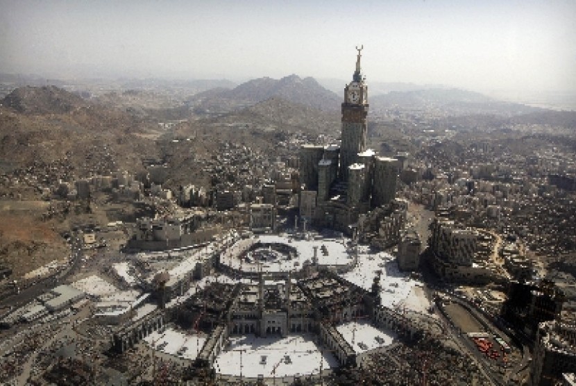 Satu sudut Kota Makkah dilihat dari udara.