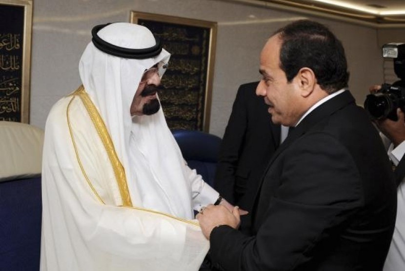 Saudi Arabia's King Abdullah (left) meets Egypt's new president Abdel Fattah al-Sisi during his visit to Cairo June 20, 2014.