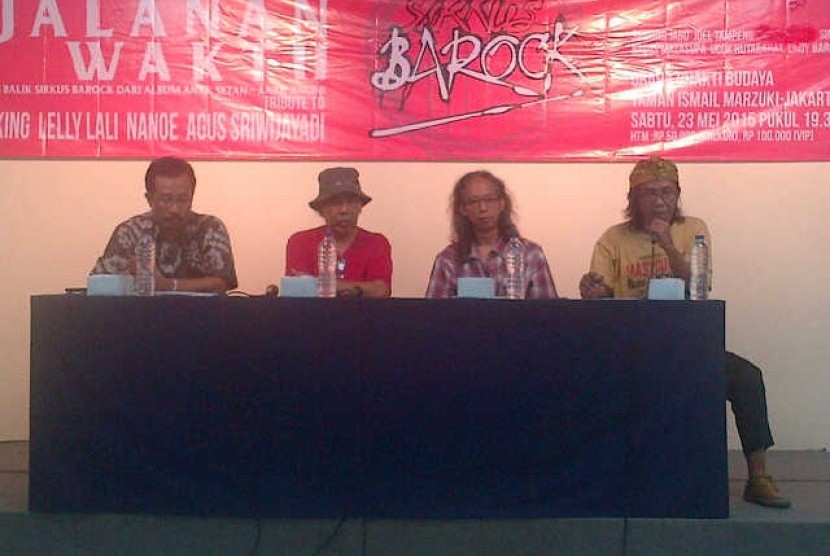 Sawung Jabo hadir pada acara jumpa pers pementasan Sirkus Barock di TIM Jakarta