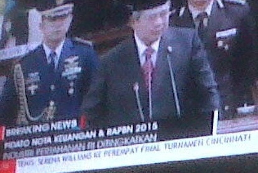 SBY on a TV screen (illustration)