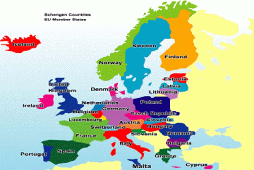 Negara Uni Eropa pemegang Visa Schengen. (ilustrasi)