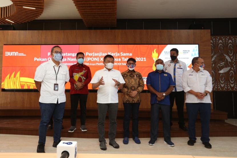 Sebagai digital telco terdepan, PT Telkom Indonesia (Persero) Tbk berkomitmen untuk mensukseskan perhelatan akbar Pekan Olahraga Nasional (PON) XX Papua 2021 yang akan berlangsung pada 2-15 Oktober 2021.