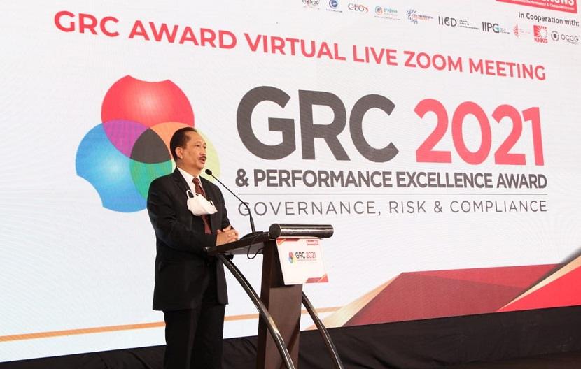 Sebanyak 19 BUMN, 4 BUMD dan 5 perusahaan swasta mendapatkan penghargaan di ajang penganugerahan The Best GRC & Performance Exellence Award 2021.