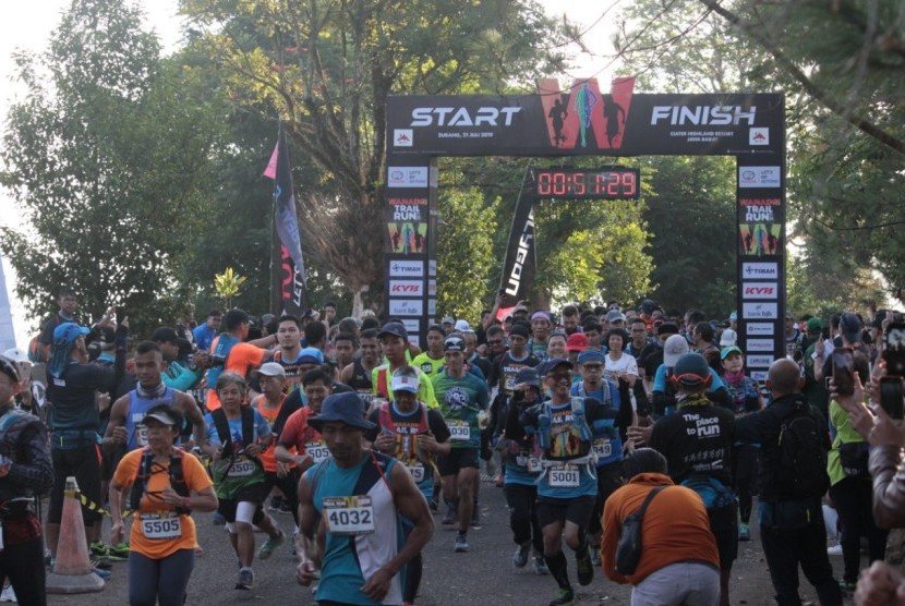 Sebanyak 600 Peserta mengikuti Wanadri Trail Run 2019 di Subang. 