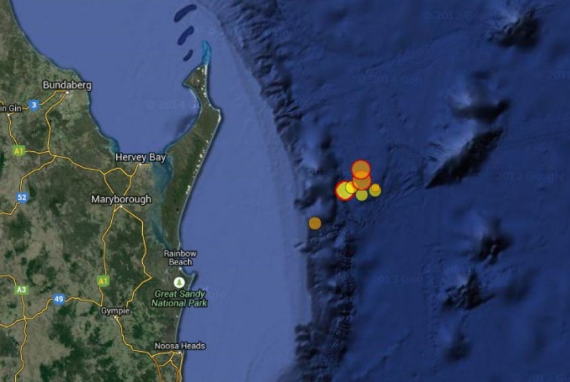 Sebanyak 8 gempa bumi telah terjadi di lepas pantai Pulau Fraser, Queensland, sejak Kamis (30/7). 