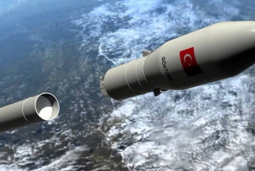 Sebuah gambar rencana roket antariksa Turki