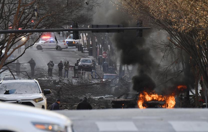 Sebuah mobil meledak di Nashville, Amerika Serikat, pada Jumat (25/12) waktu setempat.