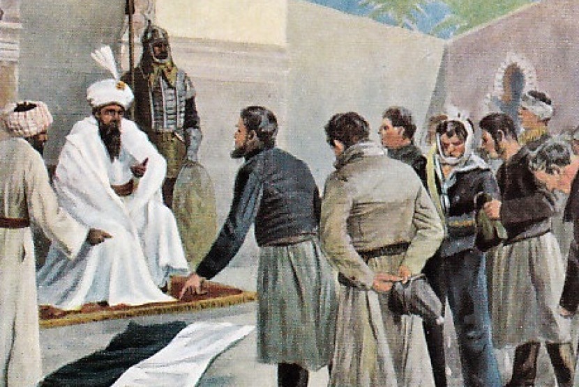 Sebuah lukisan Raja Maroko menerima delegasi asing (ilustrasi)