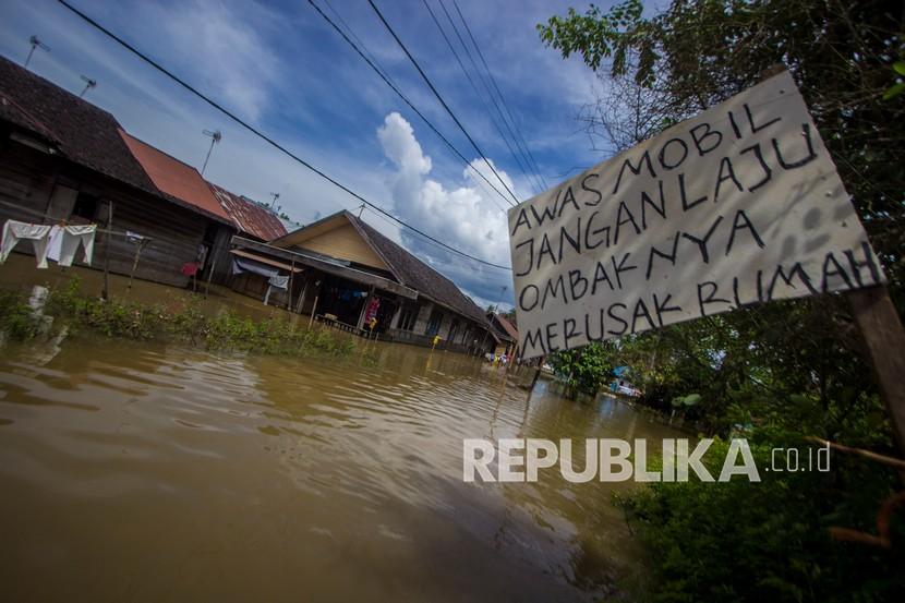 Sepanjang 2021 BNPB mencatat 3.092 kejadian yang didominasi bencana hidrometeorologi. (Foto: Banjir di Desa Dalam Pagar Ulu, Kabupaten Banjar, Kalimantan Selatan)