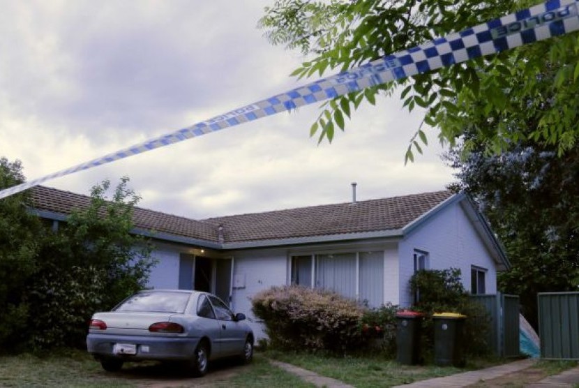 Sebuah rumah di kawasan Watson, pinggiran Canberra, lokasi serangan anjing.