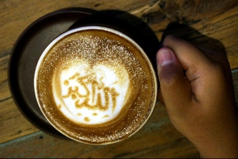 Ilustrasi kafe latte. 