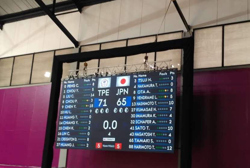 Secara mengejutkan Tim Basket Putra Jepang dikalahkan Cina Taipei dengan 65-71 dalam pertandingan pertama di Hall A Basket Gelora Bung Karno, Jakarta Pusat, Selasa (14/8).