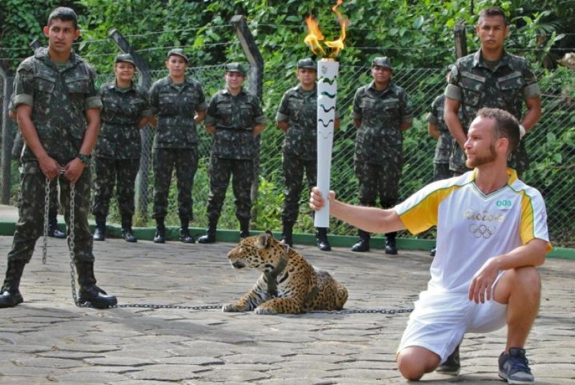 Seekor jaguar betina yang digunakan untuk melengkapi upacara penyalaan obor Olimpiade Rio de Janeiro ditembak mati tentara. 