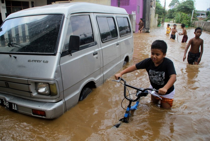 Banjir genangi Jakarta (ilustrasi)