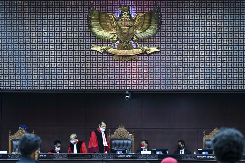 Suasana persidangan di gedung Mahkamah Konstitusi (MK), Jakarta Pusat.