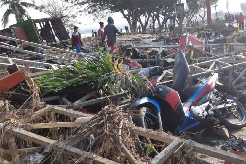 Sejumlah kerusakan akibat gempa dan tsunami di Palu, Sulawesi Tengah , Sabtu (29/9). 