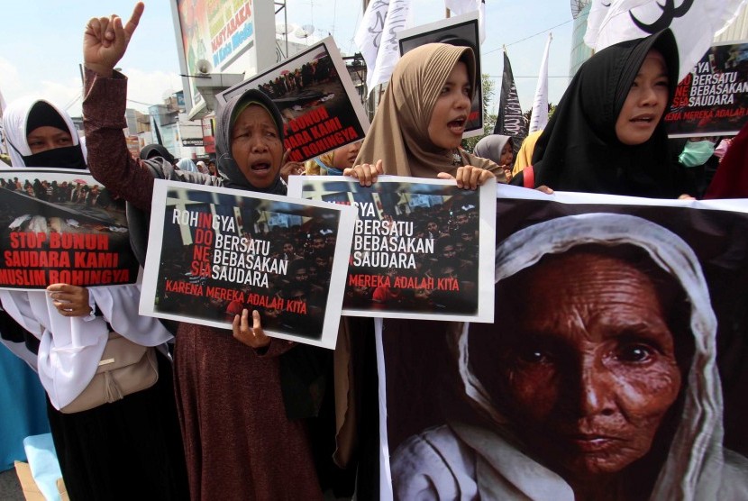 Aksi solidaritas untuk warga Rohingya (ilustrasi) 
