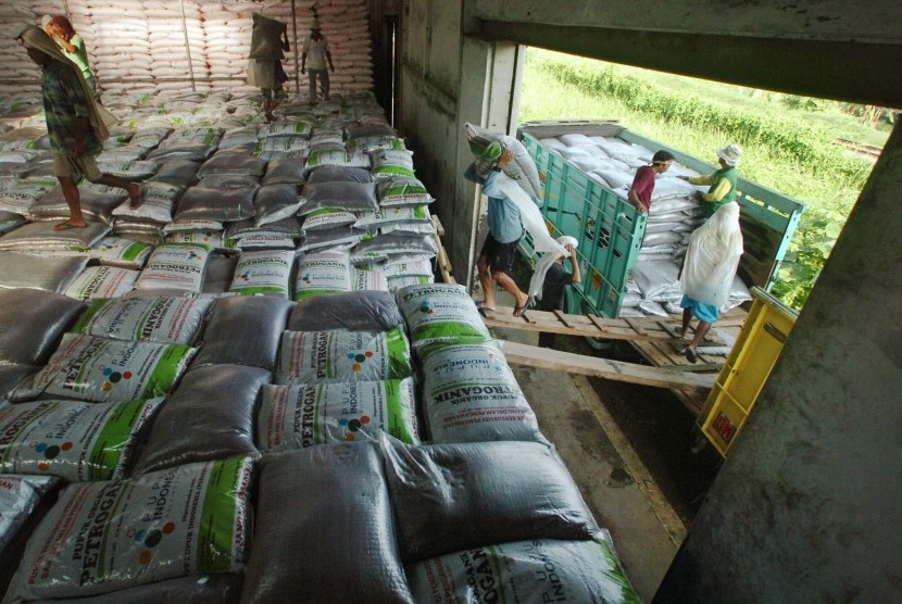 Organic fertiliser at the warehouse of PT Pupuk Kujang, Awipari, Tasikmalaya, West Java. 