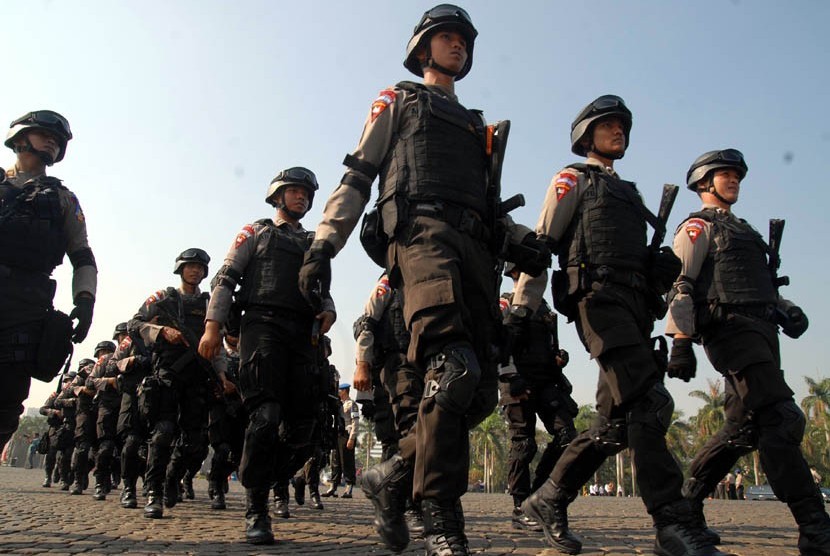 Sejumlah personel polisi Polda Metro Jaya.