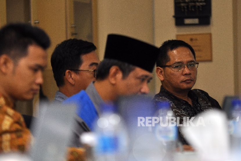 Sejumlah peserta mengikuti Pelatihan Akuntansi Masjid di Kantor Harian Republika, Jalan warung Buncit, Jakarta, Sabtu (14/10).