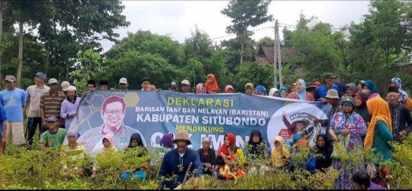 Sejumlah petani dan nelayan yang tergabung dalam Barisan Tani dan Nelayan (Baristan) menyatakan mendukung Muhaimin Iskandar di Pilpres 2024.