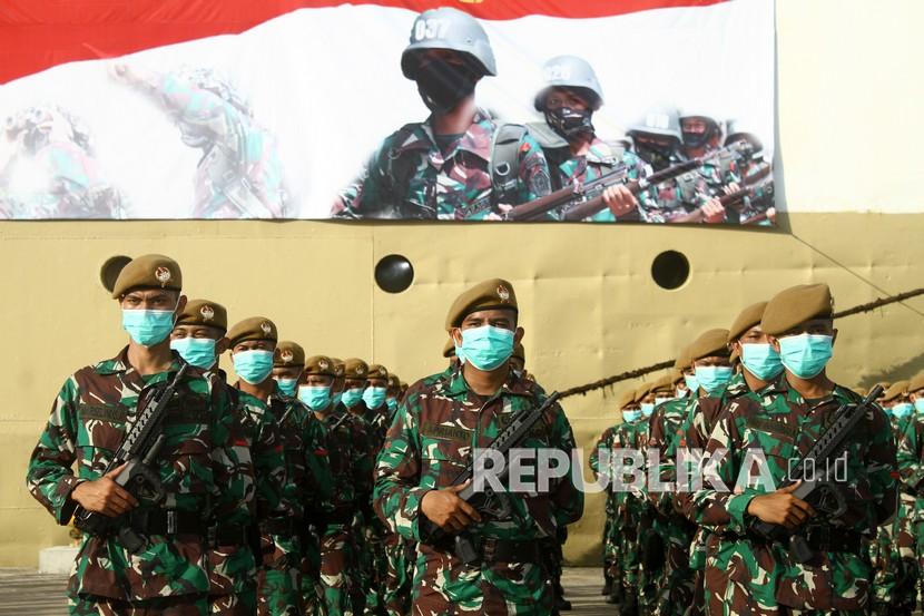 Ilustrasi Komcad. Sebanyak 487 anggota Komponen Cadangan (Komcad) TNI Angkatan Laut mulai mengikuti latihan dasar militer (Latsarmil) di Komando Pendidikan Marinir (Kodikmar), Surabaya, Jawa Timur, Senin (30/5/2022).